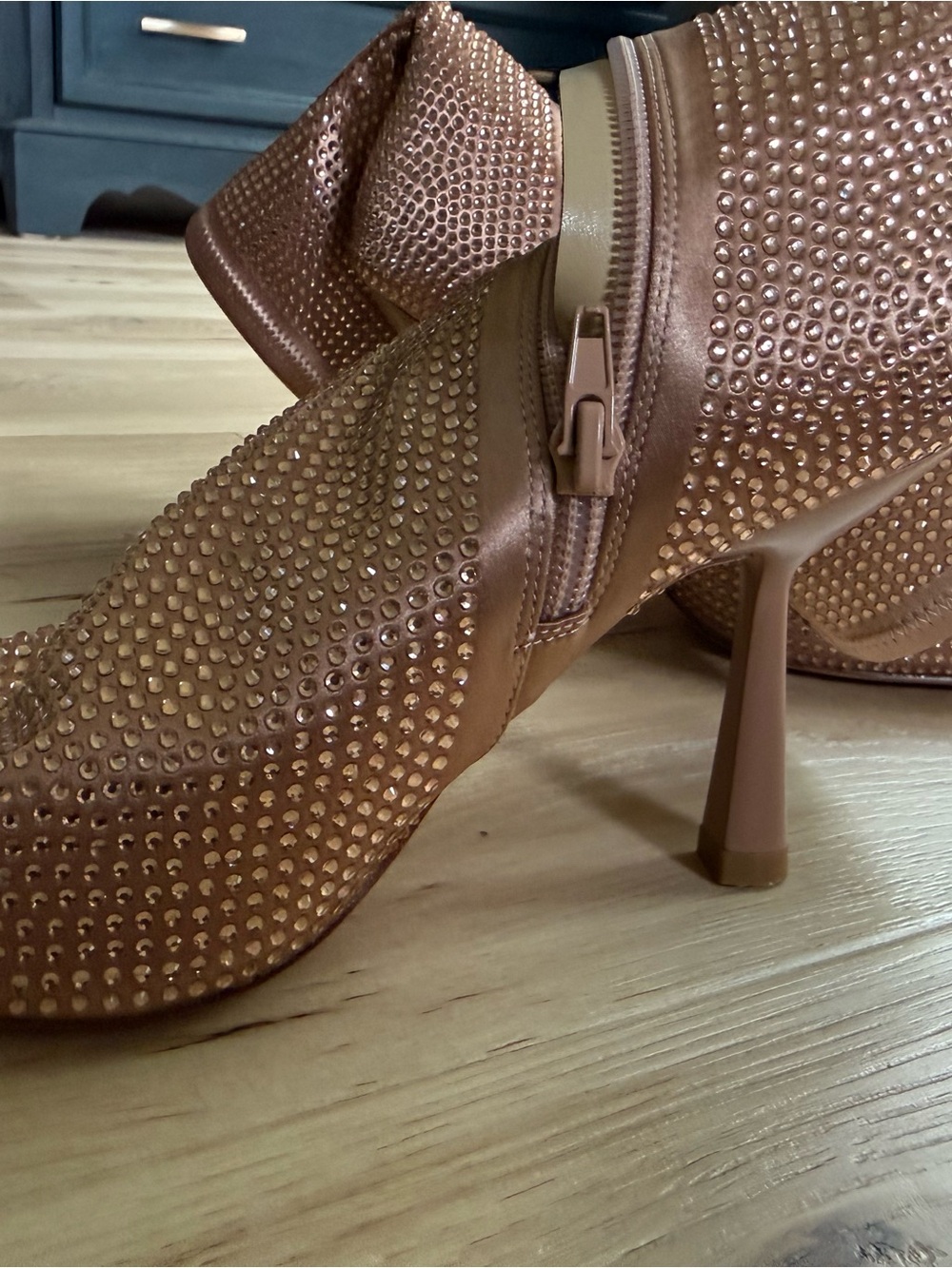 Embellished gold Heeled Ankle Boots